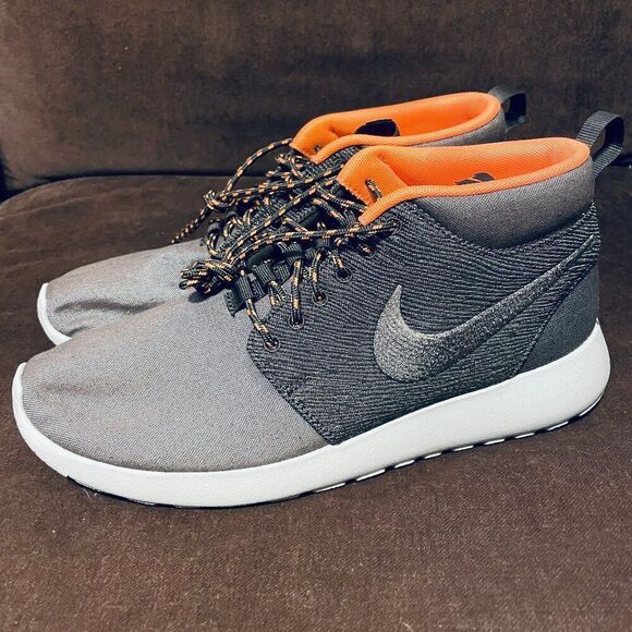 NEW Nike Roshe Run Mid QS London Mens Size 9 US Sneakers Smoke Cool Gray Granite - Picture 6 of 8